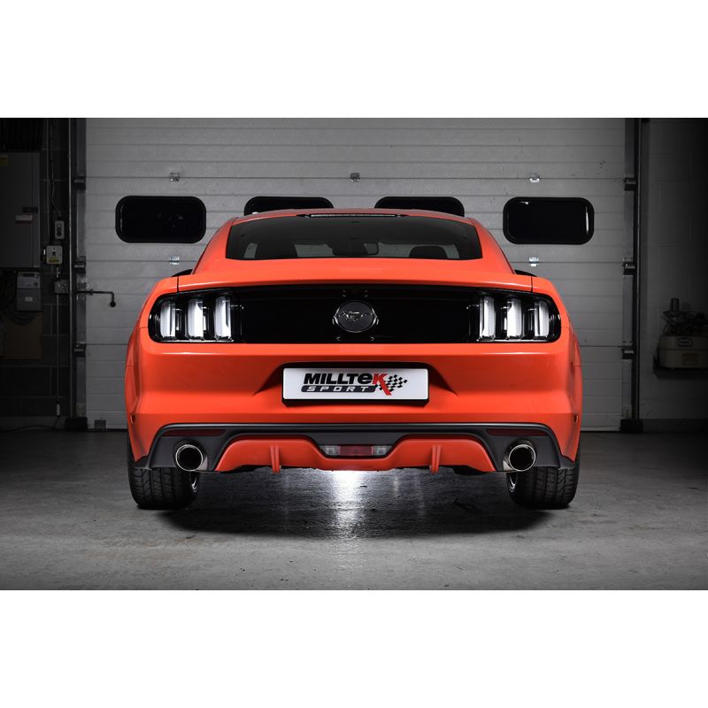 Milltek Exhaust  Ford Mustang 2.3 Ecoboost (Fastback) Cat Back Exhaust System Resonated Dual Black Tips SSXFD174