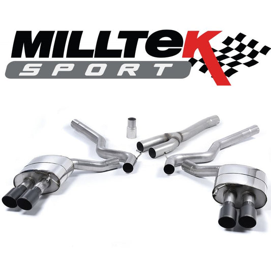 Milltek Sport - Ford Mustang 2.3 Ecoboost (Fastback) 2015 on Cat Back Exhaust System Non Resonated Quad SSXFD177