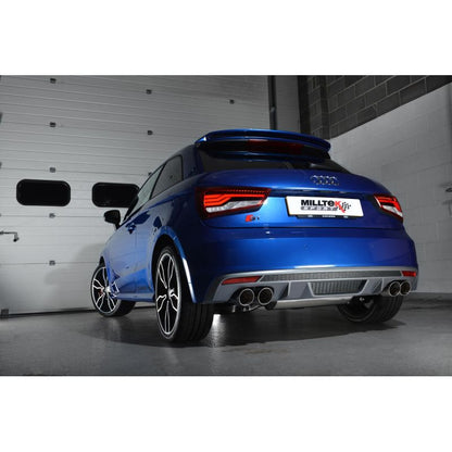 Milltek Exhaust  Audi S1 2.0 TFSi Quattro 2014 on Cat back Exhaust System Resonated Quad Polish Round SSXAU488