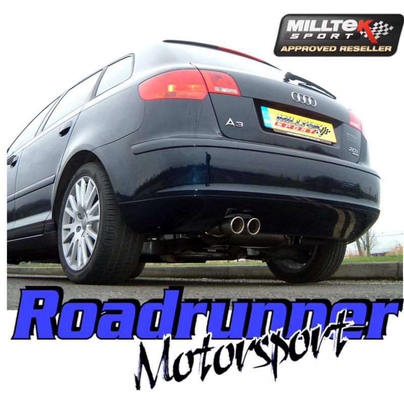 Milltek Sport Audi A3 2.0T FSI QUATTRO SPORTBACK 2004 to 2012 Cat back Exhaust System Non Resonated SSXVW046