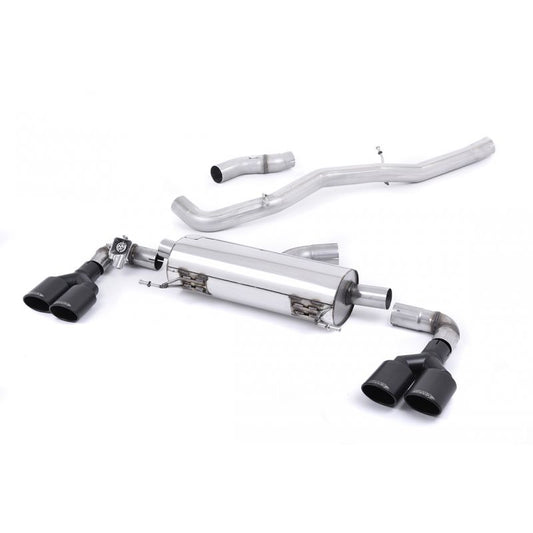 Milltek Sport - Audi S1 2.0 TFSi Quattro 2014 on Cat back Exhaust System Non Resonated Quad Black Oval SSXAU493