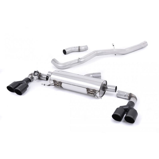 Milltek Sport - Audi S1 2.0 TFSi Quattro 2014 on Cat back Exhaust System Non Resonated Quad Black Round SSXAU494