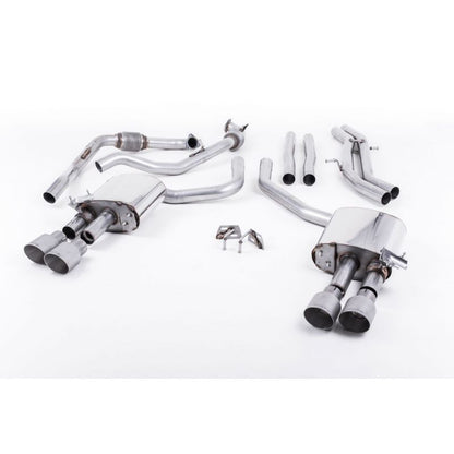 Milltek Sport - Audi S4 3.0 Turbo V6 B9 - Saloon/Sedan and Avant (Non Sport Diff Cars) 2016-2018 Cat-back Exhaust SSXAU652