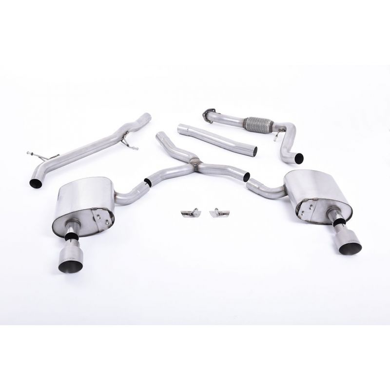 Milltek Exhaust - Audi A4 2.0 TFSI B9 Quattro Saloon & Avant Cat-back Exhaust (Non GPF Equipped Models Only) SSXAU617