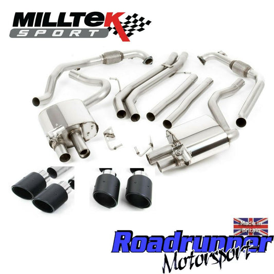 Milltek Sport - Audi S4 3.0 Turbo V6 B9 - Saloon/Sedan and Avant (Non Sport Diff Cars) Cat-back Exhaust (Non OPF/GPF Models) SS