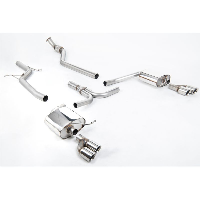 Milltek Exhaust - Audi A4 2.0 TFSI S line B8 (2WD and quattro manual-only) Saloon & Avant 2008-2011 Cat-back Exhaust SSXAU627