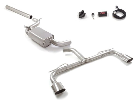 Ragazzon Stainless steel front pipe group N + centre silencer + rear tube left/right VOLKSWAGEN 2.0GTi Clubsport (221kW) 76mm 10/2020>> (50.1062.12)