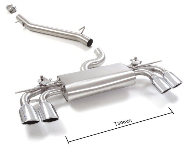 Ragazzon Stainless steel centre pipe + rear silencer left/right
VOLKSWAGEN R 2.0TSI 4motion (221kW) 12/2018>>2020 (50.0877.35)