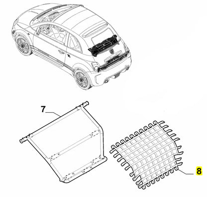 Genuine Abarth Race Cage Netting - 500 Abarth Biposto