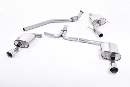 Milltek Exhaust  Audi A4 2.0 TFSI S LINE B8 (2WD AND QUATTRO MANUAL-ONLY) SALOON & AVANT Cat-back Exhaust SSXAU248