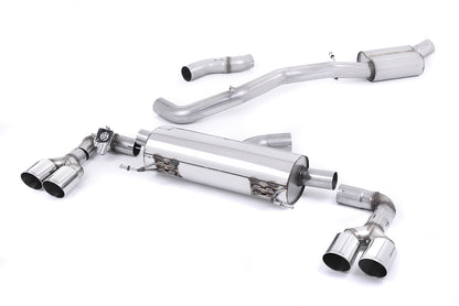 Milltek Exhaust  Audi S1 2.0 TFSi Quattro 2014 on Cat back Exhaust System Resonated Quad Polish Round SSXAU488