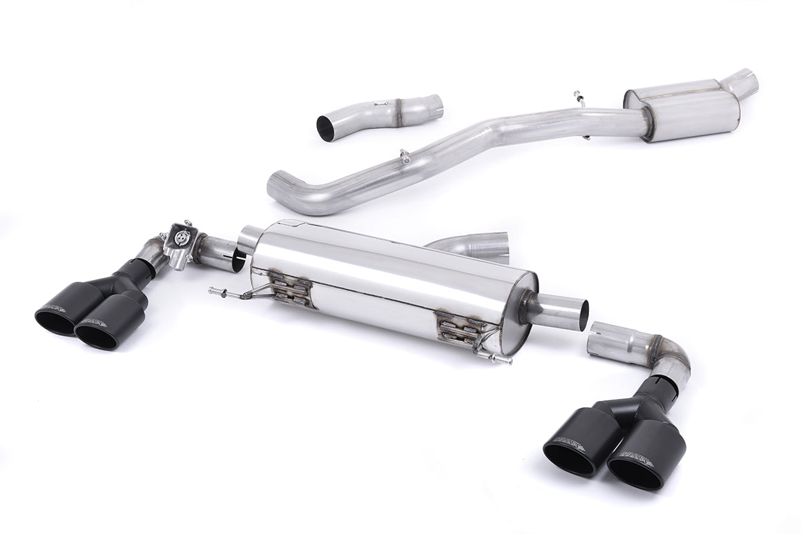 Milltek Exhaust  Audi S1 2.0 TFSi Quattro Cat back Exhaust System Resonated Quad Black Oval SSXAU489