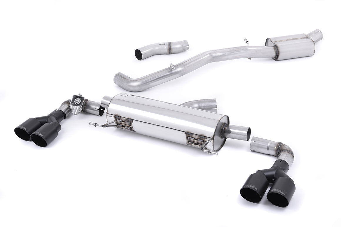 Milltek Exhaust  Audi S1 2.0 TFSi Quattro 2014 on Cat-back Exhaust System Resonated Quad Black Round SSXAU490