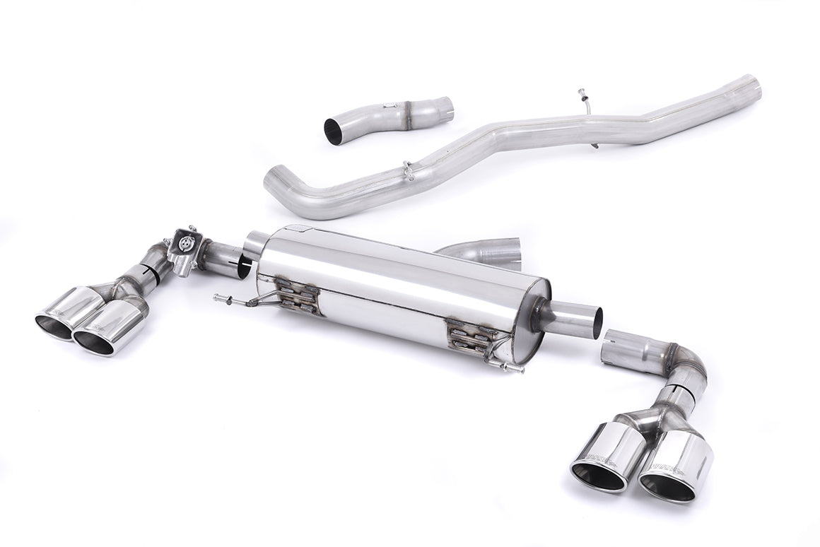 Milltek Exhaust  Audi S1 2.0 TFSi Quattro Cat back Exhaust System Non Resonated Quad Polish Oval SSXAU491