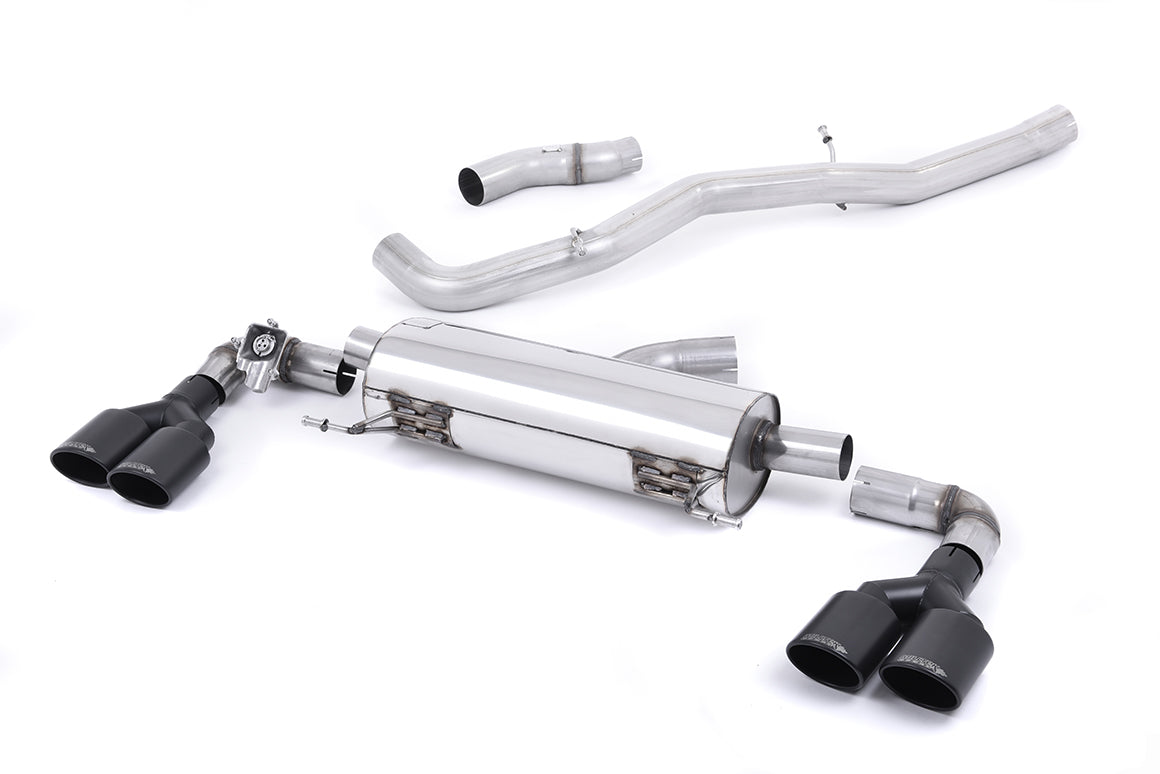 Milltek Exhaust  Audi S1 2.0 TFSi Quattro 2014 on Cat back Exhaust System Non Resonated Quad Black Oval SSXAU493