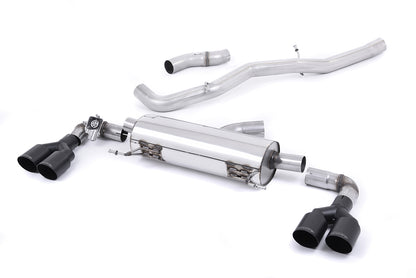 Milltek Exhaust  Audi S1 2.0 TFSi Quattro 2014 on Cat back Exhaust System Non Resonated Quad Black Round SSXAU494