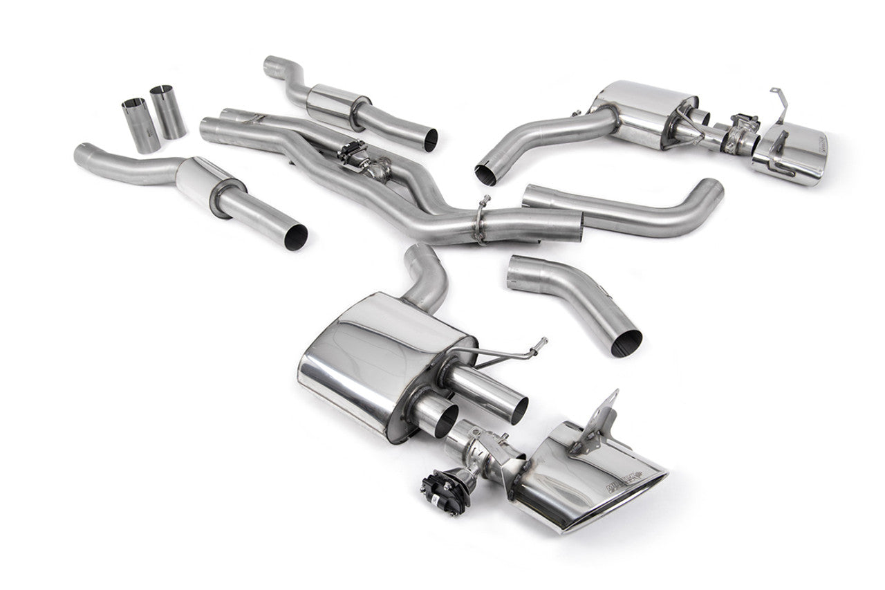 Milltek Cat Back System Resonated (Twin 80mm) with Polished Oval Trims - Requires OE system to be Cut - Designed for Customers who will be upgrading to Turbo Back in the Future - RS7 - C8 4.0 V8 bi-turbo (Non OPF/GPF Models-US/ROW) - 2019 - SSXAU940