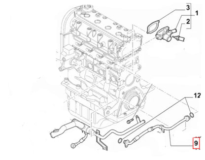 Genuine Abarth Coolant Water Pipe - 500 Abarth - TMC Motorsport