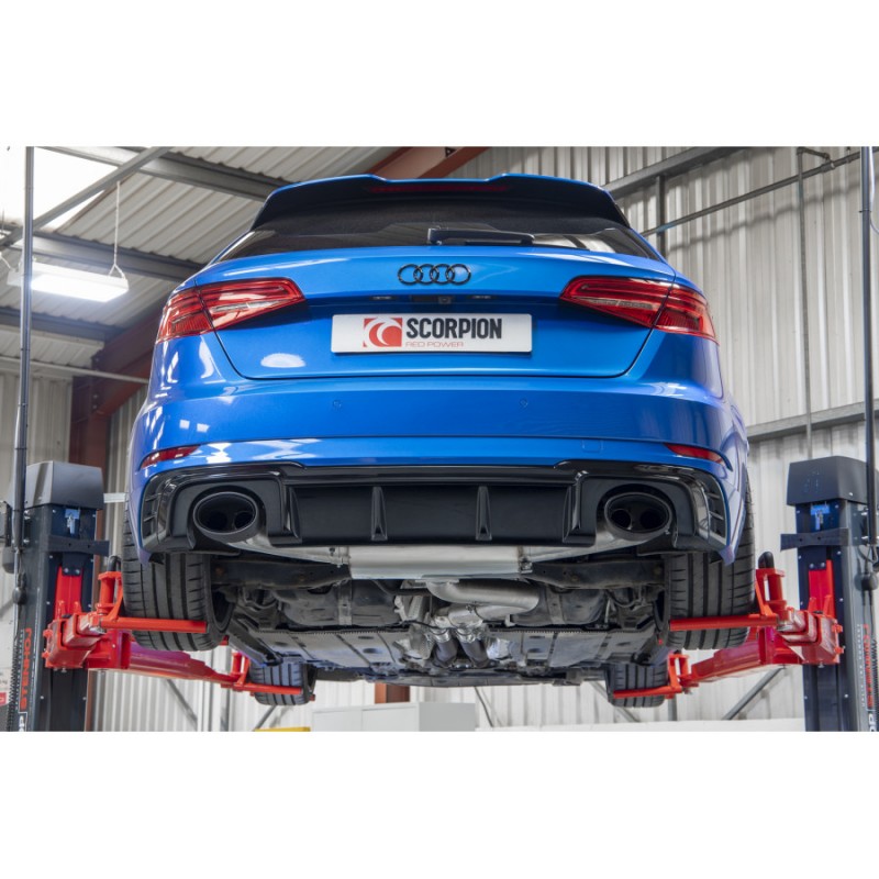 Scorpion Exhausts - Audi RS3 8V Facelift Sportback Non Resonated Cat-Back / GPF Back System With No Valves SAUS080CF