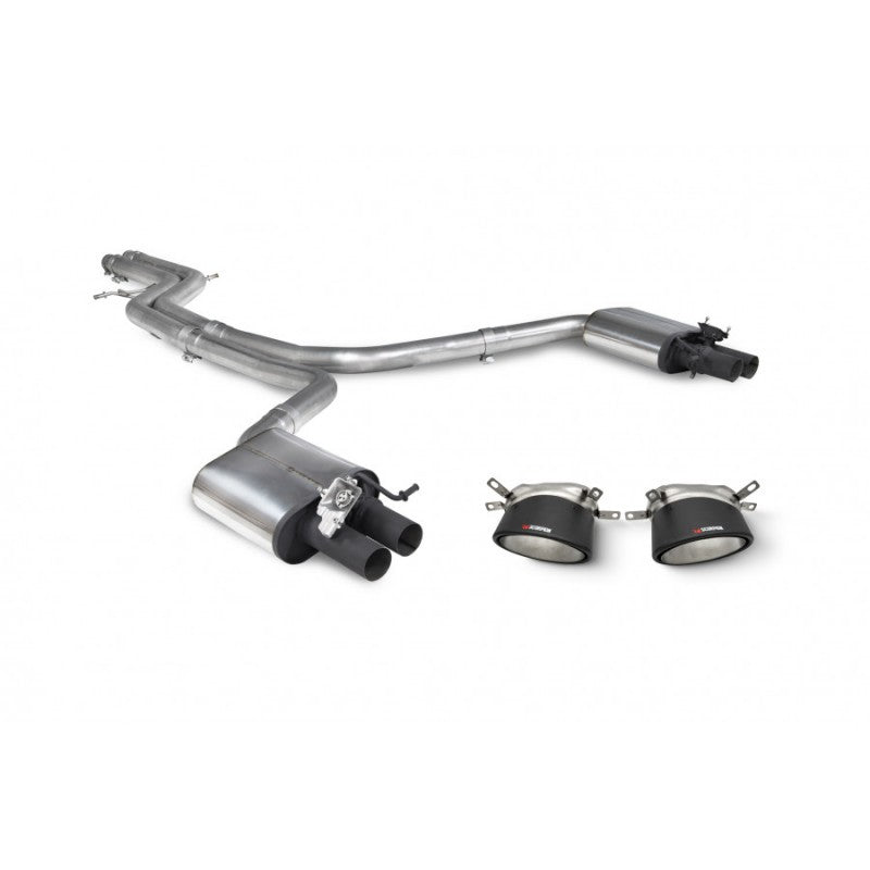 Scorpion Exhausts - Audi RS6 C7 Avant 4.0 TFSI Biturbo Quattro Non Resonated Half System Inc Carbon Trims SAUS087CF