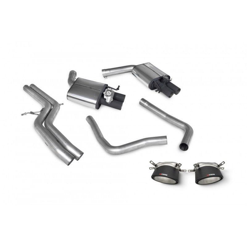 Scorpion Exhausts - Audi RS6 C7 Avant 4.0 TFSI Biturbo Quattro Non Resonated Half System Inc Carbon Trims SAUS087CF