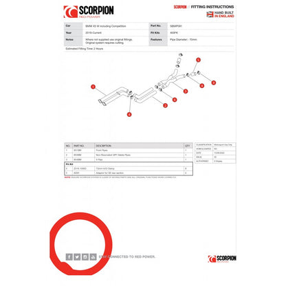 Scorpion Exhausts - BMW X3M 3.0 Including Competition Non Resonated GPF Delete SBMP091