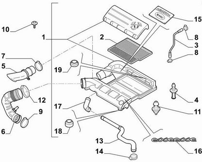 Genuine Abarth Pipe, Air Filter - 500 Abarth