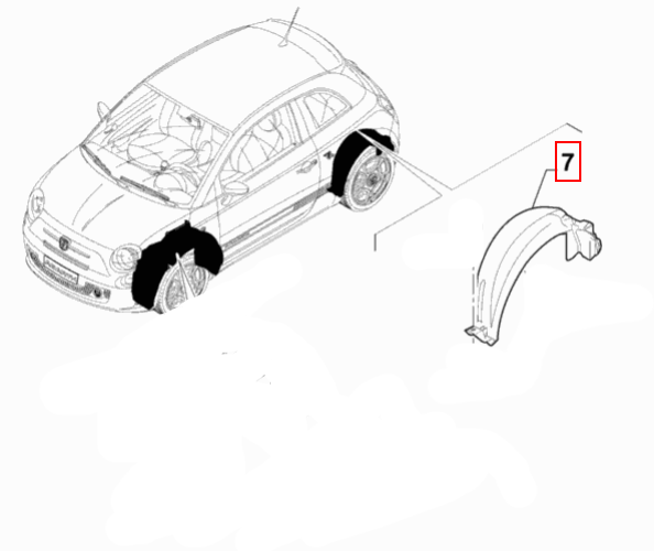 Wheel Arch Liner Rear - 500 - Abarth Tuning