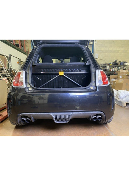 Abarth 500 / 595 / 695 Carbon REAR STRUT BAR WITH TIE RODS KIT WITH REAR SEAT REMOVAL - DNA RACING