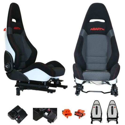 Abarth Sabelt Sports Seats x 2 with Cloth Fabric Abarth 500/595/695 - Abarth Tuning